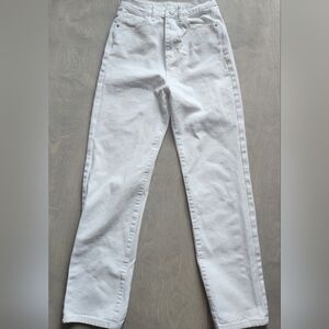 Women's White High Rise Jeans‎ 26" Thick cotton